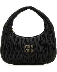 Miu Miu - Miu Wander Mini Nappa Leather Handbag With Top Handle, 21 Cm X 13 Cm X 6.5 Cm - Lyst