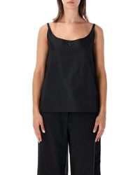 Prada - Sleeveless Logo Plaque Cami Top - Lyst