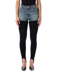 Coperni - Hybrid Rib Knit And Denim Trompe-L'Œil Pants - Lyst
