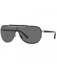 Versace - Sunglasses Shield Semi Rim, Frame And Light Mirror Lens Ve214010006G - Lyst