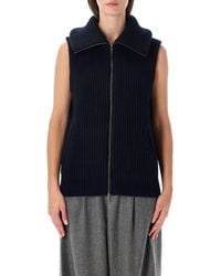 Soeur - Ribbed Wool Zip-Up Vest - Lyst