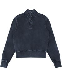 Entire studios - Cotton Sweater With 3/4 Front Button Closure And Ribbed Hems - Lyst