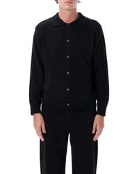 DUNST - Button-Front Knit Polo Sweater - Lyst