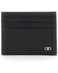 Ferragamo - Card Holder With Micro Gancini On The Front And Logo Lettering On The Rear - Lyst