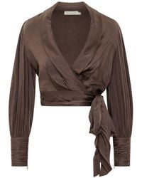 Zimmermann - Style Silk Wrap Top - Lyst