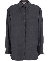 Twinset - Shirt With Classic Collar And Logo Plaque - Lyst