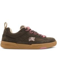 Burberry - Premium Suede And Mesh Sneakers - Lyst