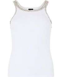 Pinko - Cotton Top With Crystals - Lyst
