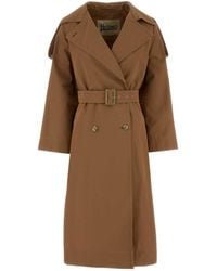 Herno - Brown Cotton Blend Trench Coat - Lyst