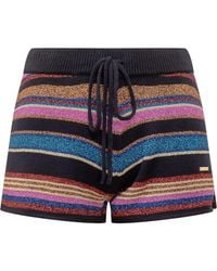 DSquared² - Striped Mini Shorts With Drawstring - Lyst