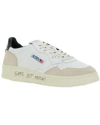 Autry - Medalist Low Leather & Suede Low-Top Sneaker With Logo Patch And Side Writing - Lyst