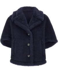 Max Mara - Mxacorvino Teddy Fabric Cape - Lyst