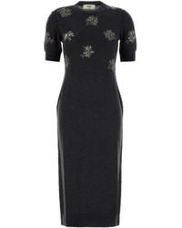 Fendi - Charcoal Stretch Wool Dress - Lyst
