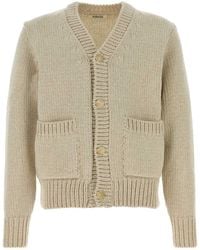 AURALEE - Sand Wool Blend Cardigan - Lyst