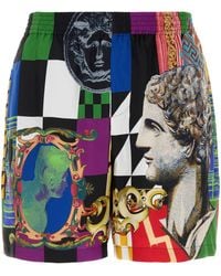 Versace - Shorts Silk Twill Print Medusa Collage - Lyst