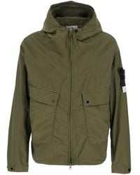 Stone Island - Hooded Jacket Polyester Coat - Lyst