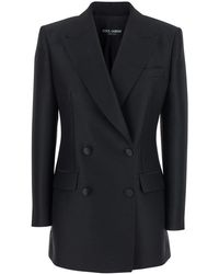 Dolce & Gabbana - Double-Breasted Jacket With Peak Revers - Lyst