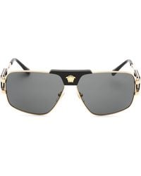 Versace - Stylish Rectangular Metal Sunglasses For - Lyst