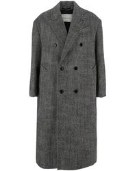 Ami Paris - Long Double-Breasted Wool Jacket With Classic Collar And Pockets - Lyst
