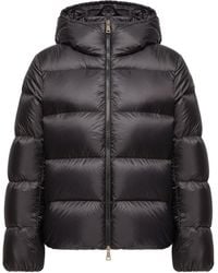 Moncler - Down-Filled Puffer Coat With Adjustable Hood, Zip Front & Logo Patch - Lyst