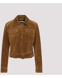 Saint Laurent - Suede Jacket - Lyst