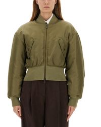 Saint Laurent - Cropped Bomber Jacket - Lyst