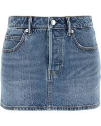 Alexander Wang Denim Charcoal Denim Distressed Frayed Hem Mini Skirt M ...