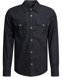A.P.C. - Western Denim Shirt - Lyst