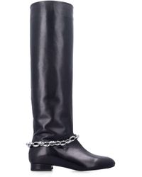 BY FAR - Chain-Ankle Tall Leather Boots - Lyst