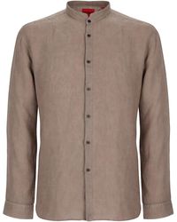 HUGO - Linen Shirt - Lyst