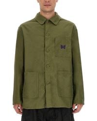 Needles - Embroidered Cotton Shirt Jacket - Lyst