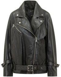 Pinko - Biker Jacket With Belt - Lyst