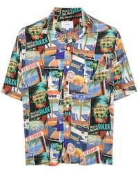 Rhude - Postcard Mini Silk Shirt For - Lyst