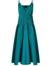 Pinko - Shirred Detailing V-Neck Spaghetti Straps A-Line Skirt - Lyst