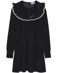 Ganni - Mini Velvet Dress - Lyst