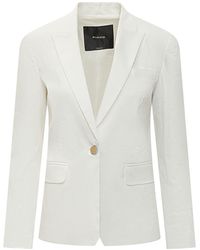 Pinko - Chic Linen Blazer Jacket - Lyst