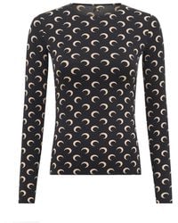 Marine Serre - Brand-print Fitted Stretch-jersey Top - Lyst
