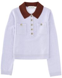 Self-Portrait - Jersey With Contrasting Collar - Lyst