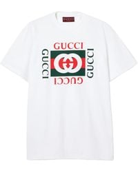 Gucci - Printed Cotton Jersey T-Shirt - Lyst