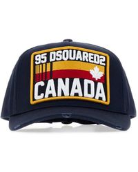 DSquared² - Navy Blue Gabardine D2 Baseball Cap - Lyst