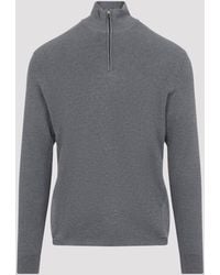 Sease - Waffle Knit Half-Zip Turtleneck Sweater - Lyst