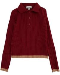 Twinset - Kids Ribbed Knit Polo Sweater - Lyst