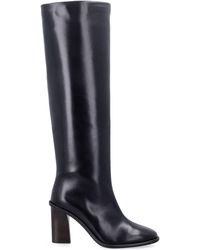 Soeur - Tall Leather Block-Heel Boots - Lyst