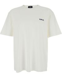 A.P.C. - Crewneck T-Shirt With Logo Embroidered On The Front - Lyst