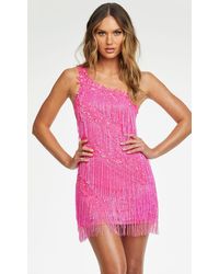 Pink Fringe Dresses for Women - Up to 81% off | Lyst