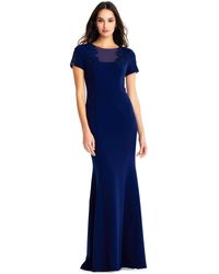 Aidan Mattox Md1e201017 Bateau Neck Embellished Chiffon Gown in Black Womens Clothing Dresses Formal dresses and evening gowns 