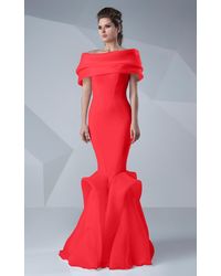 Mnm Couture 2328 Peplum Off-shoulder 