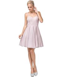 Womens Clothing Dresses Cocktail and party dresses Dancing Queen Tulle 9160 Cap Sleeve Adorned Sweetheart A-line Cocktail Dress in Blush Pink 