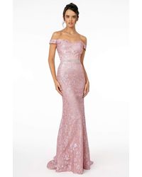 pink long gown dress
