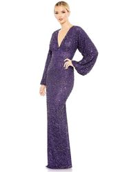 mac duggal green sequin gown